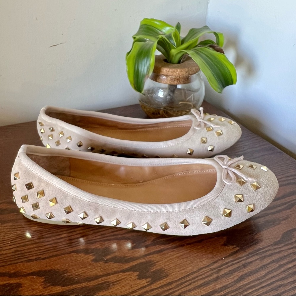 J. CREW CREAM BALLET FLATS with GOLD ACCENTS - Picture 6 of 12